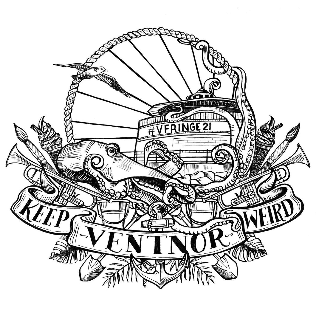 Keep Ventnor Weird Greetings Card - Katy Rose Design (Pack of 5)